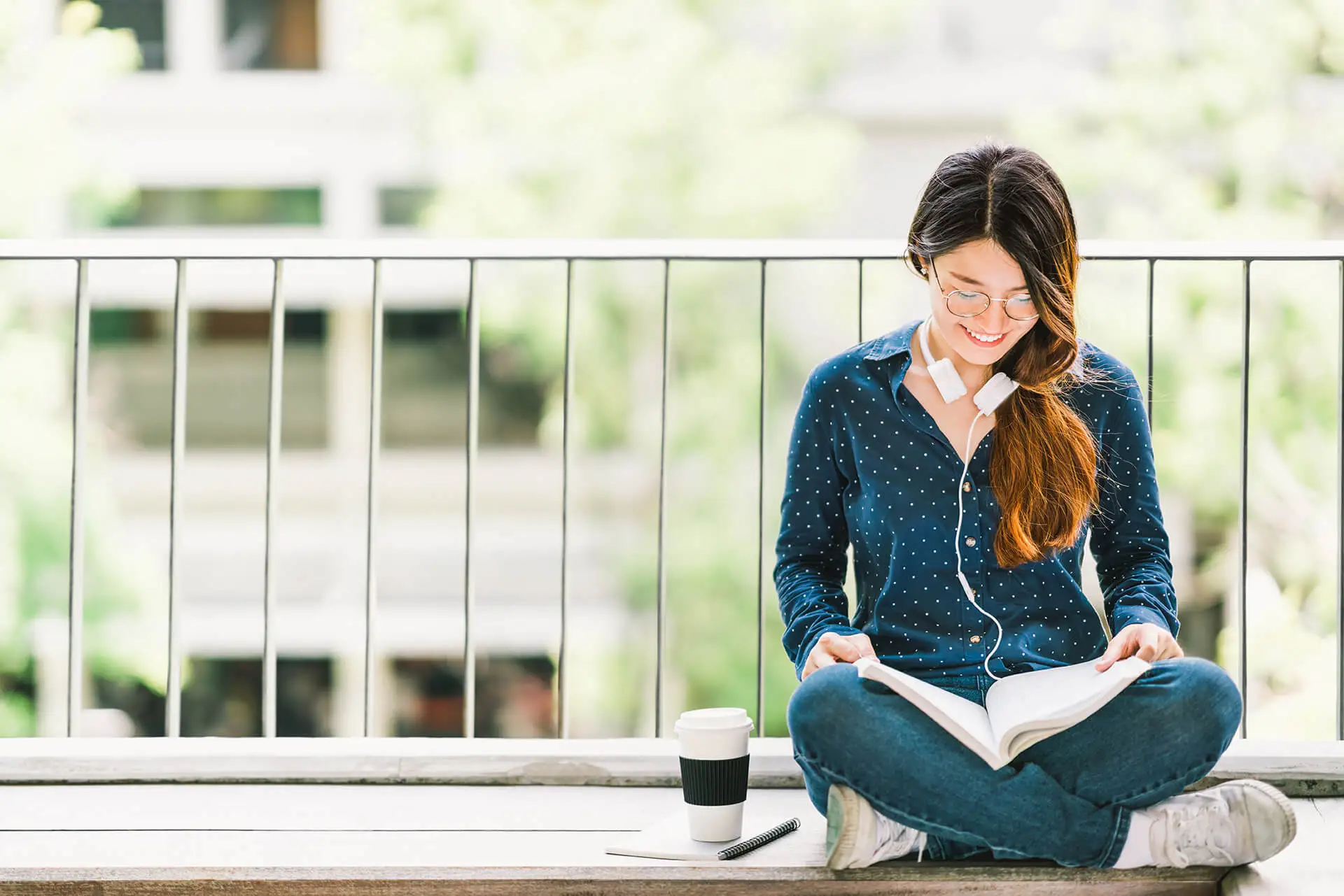 Students happily reading